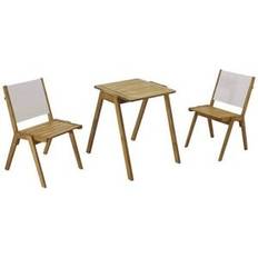 Legno Tavoli da Bistrot da Esterno Oviala Tavolo Quadrato Da Giardino E 2 Sedie In Legno Ecrù