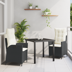 vidaXL Sæt Med 2 Sort PE Rattan Medium Armlæn Havestol
