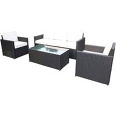 Royalcraft Garden & Outdoor Furniture Royalcraft Marseille Rattan Garden 4 Seats Ivory Patio Dining Set