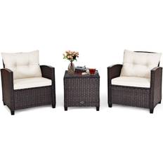 Cwy Polyrattan Trädgårdsmöbler Rotting Sittgrupp Beige Loungeset