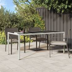vidaXL Have Spisebord Hvid 190x90x75 cm Polyrattan