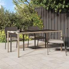 Metal Outdoor Dining Tables vidaXL Garden Dining Table Beige 190x90x75 cm