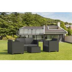 Juegos de comedor de patio Set Evo Resina 4 Personas Grafito Juego de comedor de patio