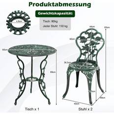 Cwy Antik Bistroset Rosdesign Sittgrupp Balkongset Caféset, 1 Bord inkl. 2 Stolar