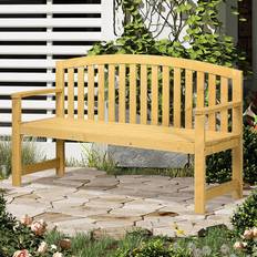 Lounge Garden Benches OutSunny 2 Seater Orange with Armrest Garden Bench