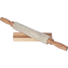 Bakeware IH Casa Decor Stone Marble Wooden Handle 19 In L Rolling Pin