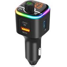 Display FM Transmitters Tlily Bluetooth 5.0 FM Transmitter Car MP3 Player