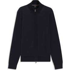Dragkedja Koftor BOSS Zip-Up Cardigan Virgin Wool