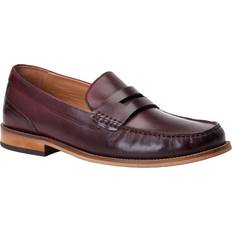 Base London Loafers Base London Mens Garfield Leather Penny Loafers - Bordo