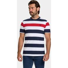 Contrast Chest Stripe T-Shirt - Navy/Red
