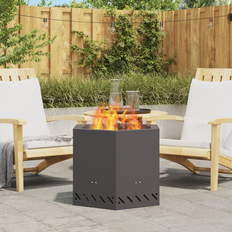 VidaXL Eldstäder & Eldkorgar vidaXL Smokeless Fire Pit Hexagonal Black 58x58x51 cm