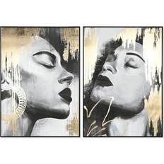 Framed Art Dkd Home Decor Lady Painting 100 x 4 x 140 cm 2 Units Framed Art