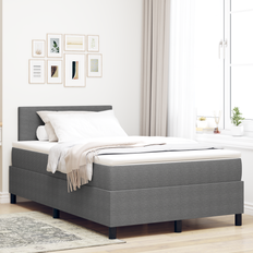 Conjuntos de Cama vidaXL Cama Con Box Spring Colchón Gris Claro 120x200 cm