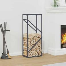 Fireplace Accessories vidaXL Firewood Rack Anthracite 40x25x100 cm Cold-rolled Steel