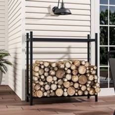 LivingAndHome Metal Powder Coated Firewood Logs Holder