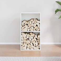 White Firewood Baskets vidaXL Firewood Rack White 40x30x75 cm