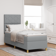 Senge & Madrasser vidaXL Box Spring Seng Med Madras Lysegrå 80x200 cm Kontinentalseng