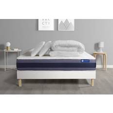Ensembles de Lit Actisom Pack Prêt A Dormir Matelas Memoire 140x190 cm Blanc