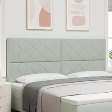 vidaXL Diamantblockdesign Ljusgrå 200 cm Sänggavel