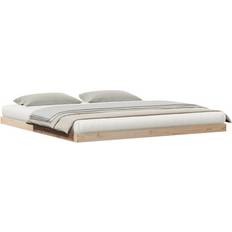 vidaXL Gulv Seng Med Ramme 200x210 cm Massivt Fyrretræ Rammeseng