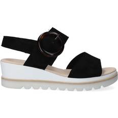 Gabor Læder Marmoreret Spænde Sandal - Sort