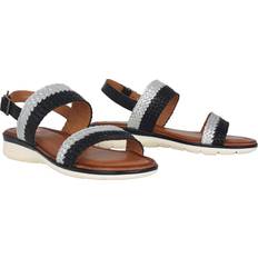 Ara Tofflor & Sandaler Ara Flätad Lädersandal Dam - Svart/Vit