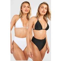 Bikini Tops boohoo Womens 2 Pack Triangle Bikini Top - Black