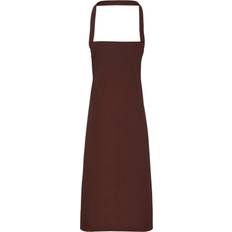 Aprons Premier Unisex Adult Cotton Bibbed Apron - Brown