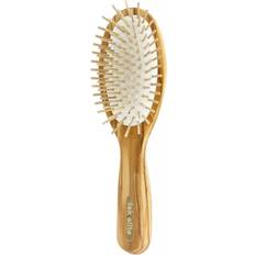 TEK Elite Big Oval Olive Wood Hairbrush Light