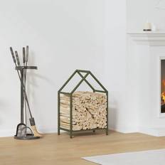 Firewood Baskets vidaXL Firewood Rack Olive Green 40x25x60 cm
