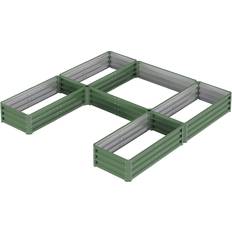 Pots, Plants & Cultivation Living and Home Green U Shap Zinc Steel Raised Garden Bed 243 x 241 cm