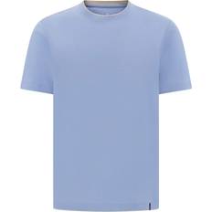 Boggi Milano Top Bomuld Tencel Hamp T-shirt - Blå