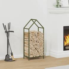 Firewood Baskets vidaXL Firewood Rack Olive Green 40x25x90 cm
