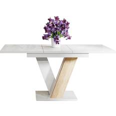 Impact White Gloss Kitchen 120-160cm Dining Table