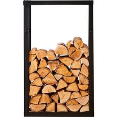 Wide Black Firewood Log Rack 25 x 60 x 100 cm