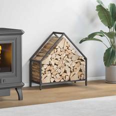 Sort Brændekurve vidaXL Brændestativ 60x25x60 cm Koldvalset Stål