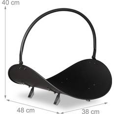 Caminetti Cestino Portalegna In Metallo Nero