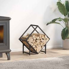 vidaXL Firewood Rack Black 50x25x50 cm Cold-rolled Steel