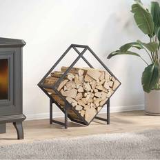 Firewood Baskets vidaXL Firewood Rack Anthracite 60x25x60 cm Cold-rolled Steel