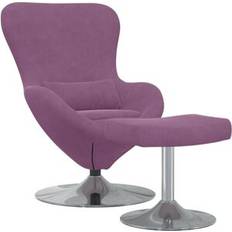 Purple Armchairs vidaXL Egg Chair with Footstool Purple Velvet Armchair