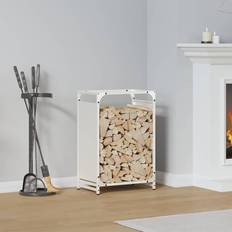 Firewood Baskets vidaXL Firewood Rack White 60x28x65 cm