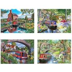 Jigsaw Puzzles The House of Puzzles Cruising Canals 4 x 500 Piece Jigsaw Set
