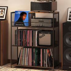 CD & Vinyl Storage 17 Stories 4 Tier Large Record Player Stand