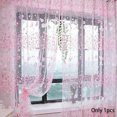 Florals - Pink Curtains RYWOLT Pink Floral Curtains Print 100 x 200 cm