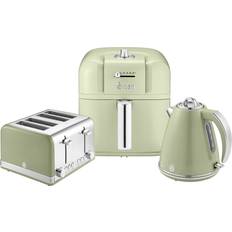 Swan Retro 4 Slice Toaster Cordless Kettle Air Fryer Bundle