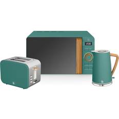 Swan Nordic Green 2-Slice Toaster Kettle Microwave Bundle