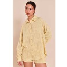 PrettyLittleThing Striped Linen Long Sleeve Shirt