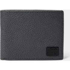Grained Leather Compact Billfold Wallet - Blue