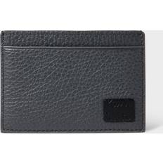Grained Leather Card Holder - Blue