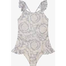 Grey Bathing Suits Children's Clothing Versace Junior Girls Barocco Swimsuit - Grey/Ivory